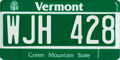 VT license plate WJH428