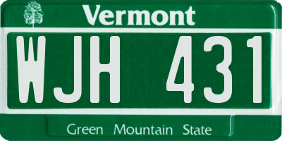 VT license plate WJH431