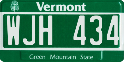 VT license plate WJH434