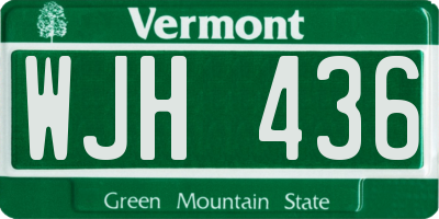 VT license plate WJH436