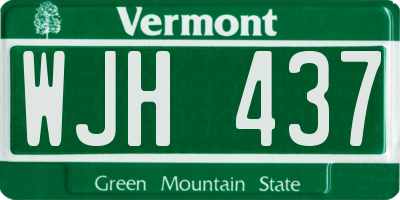 VT license plate WJH437