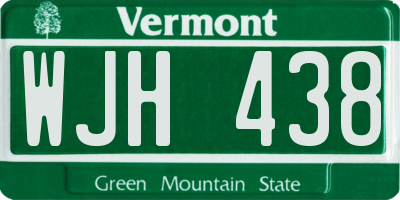 VT license plate WJH438