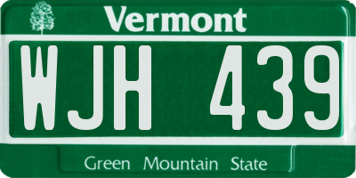 VT license plate WJH439