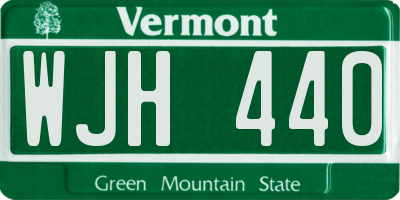 VT license plate WJH440