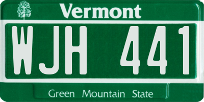 VT license plate WJH441