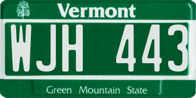 VT license plate WJH443