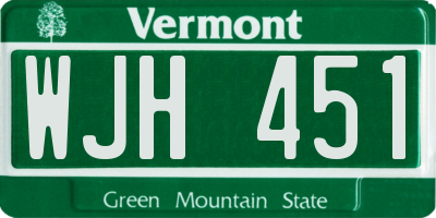 VT license plate WJH451