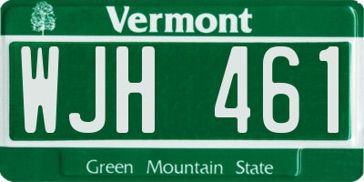 VT license plate WJH461