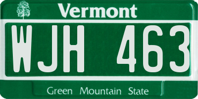 VT license plate WJH463