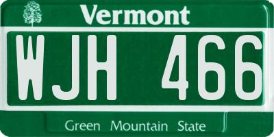 VT license plate WJH466