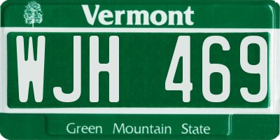 VT license plate WJH469