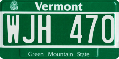 VT license plate WJH470