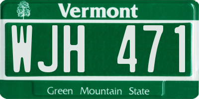 VT license plate WJH471