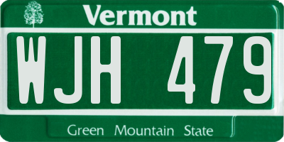 VT license plate WJH479