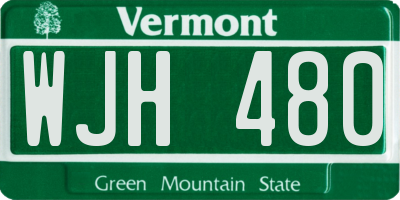 VT license plate WJH480