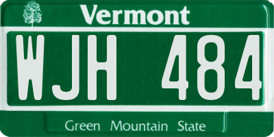 VT license plate WJH484