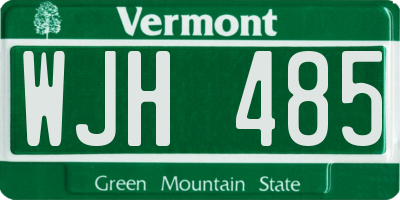 VT license plate WJH485