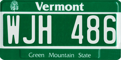 VT license plate WJH486