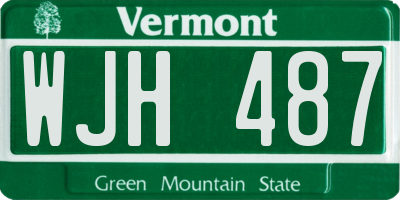 VT license plate WJH487