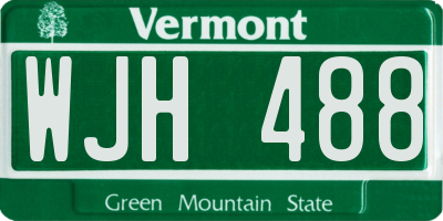 VT license plate WJH488