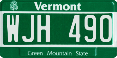 VT license plate WJH490