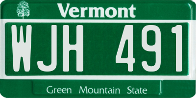 VT license plate WJH491