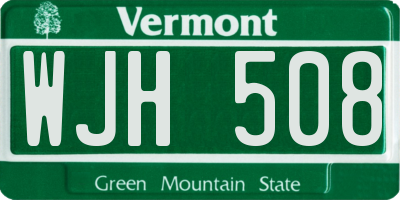 VT license plate WJH508
