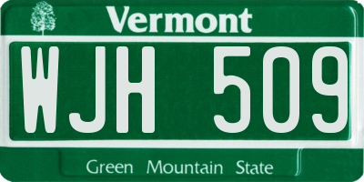 VT license plate WJH509