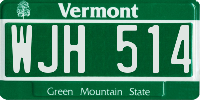 VT license plate WJH514