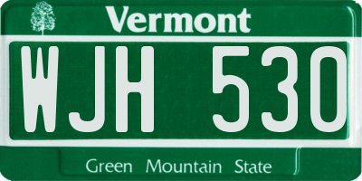 VT license plate WJH530