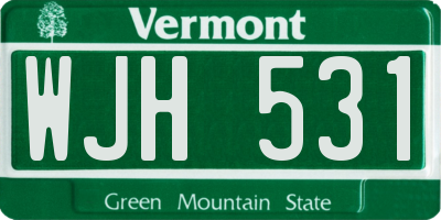 VT license plate WJH531