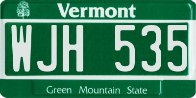 VT license plate WJH535