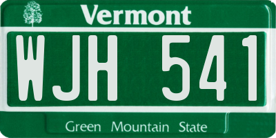 VT license plate WJH541