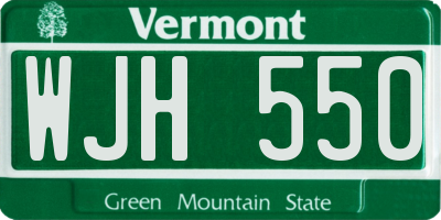 VT license plate WJH550