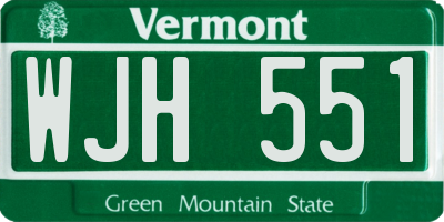VT license plate WJH551