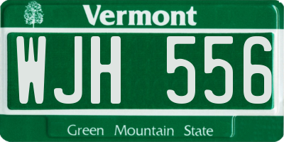 VT license plate WJH556