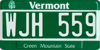 VT license plate WJH559