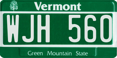 VT license plate WJH560
