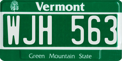 VT license plate WJH563