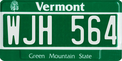 VT license plate WJH564