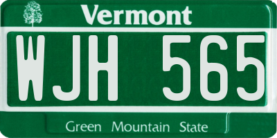 VT license plate WJH565