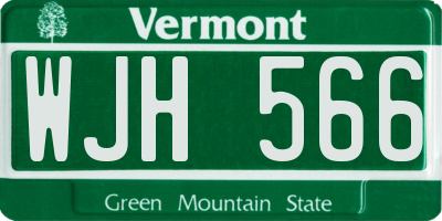 VT license plate WJH566