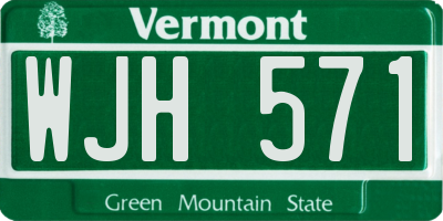 VT license plate WJH571