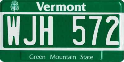 VT license plate WJH572
