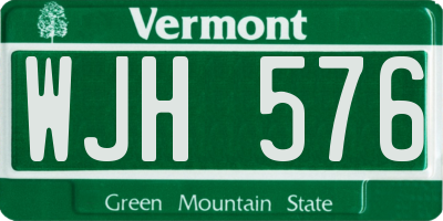 VT license plate WJH576