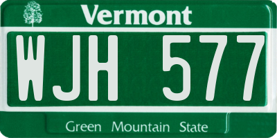 VT license plate WJH577