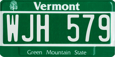 VT license plate WJH579