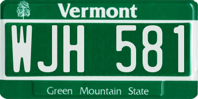 VT license plate WJH581