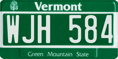 VT license plate WJH584