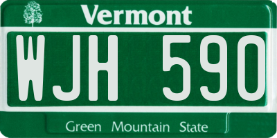 VT license plate WJH590